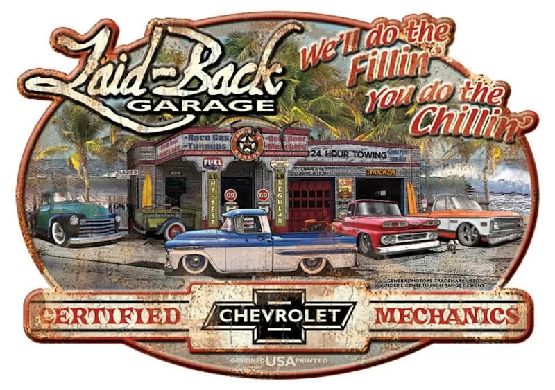 SIGN DREAM GARAGE CHEVY-LB22193ES