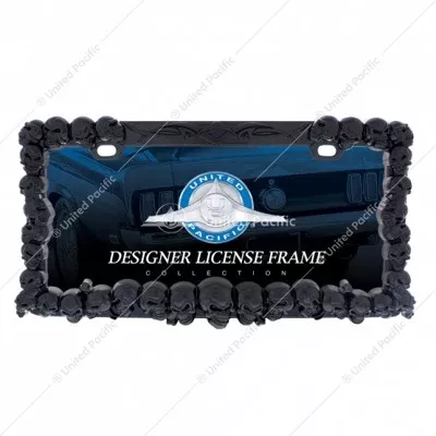 Skull License Plate Frame - Black