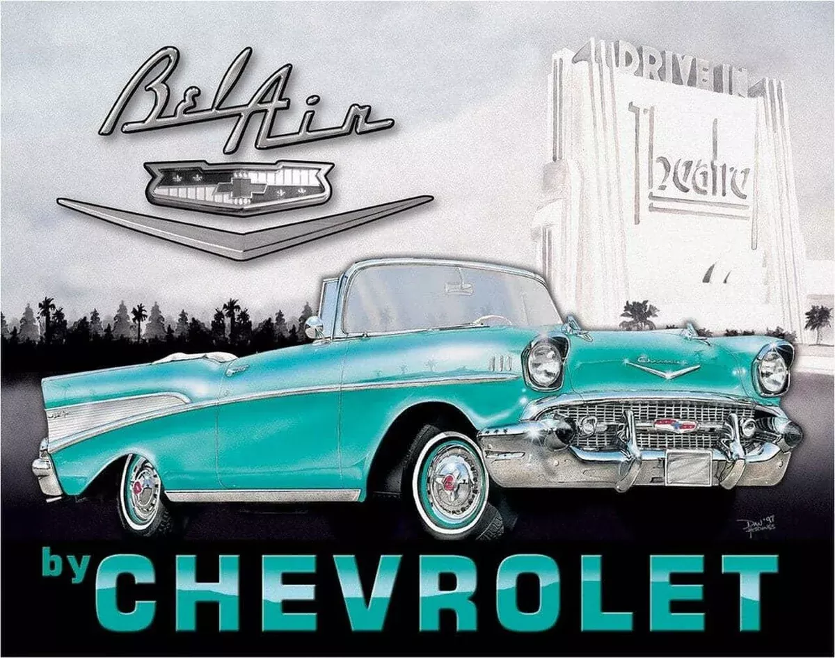 TIN SIGN CHEV BEL AIR 57-1760