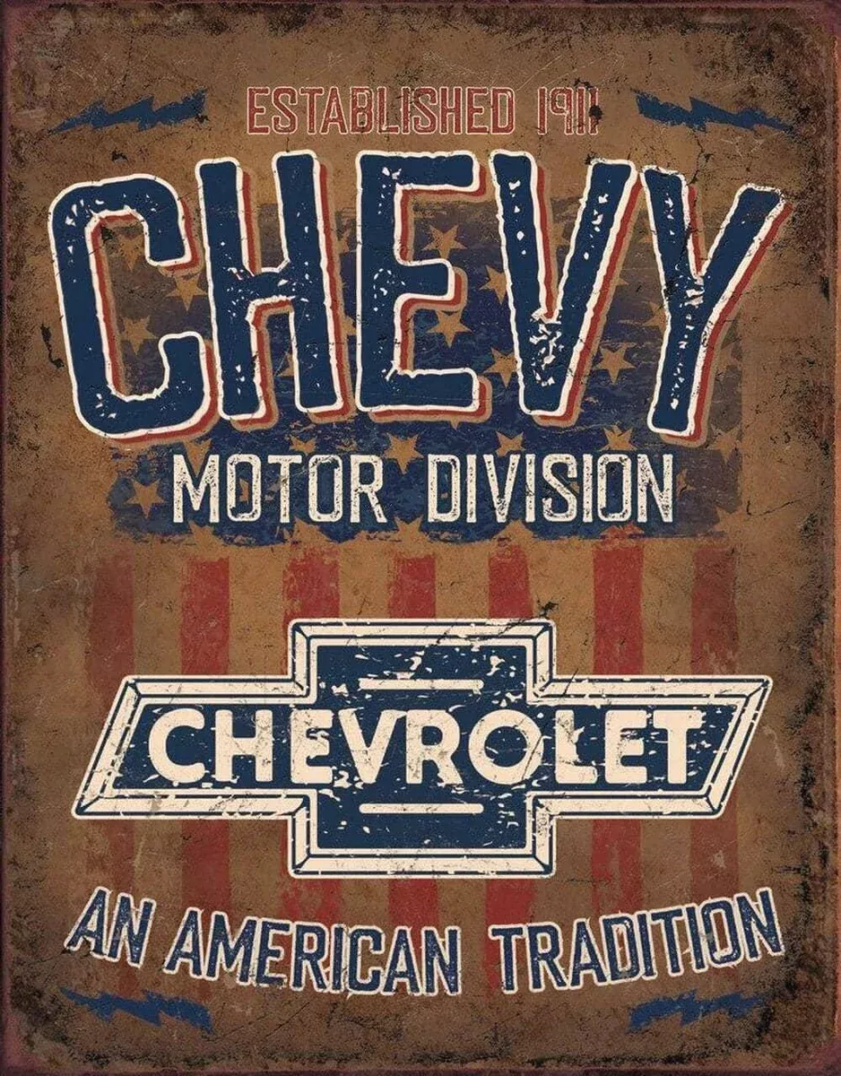 TIN SIGN CHEVY-AMERICAN-2204