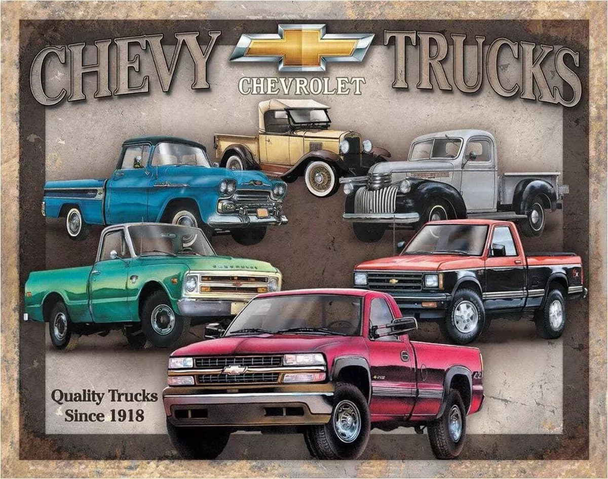 TIN SIGN CHEVY TRUCK-1747