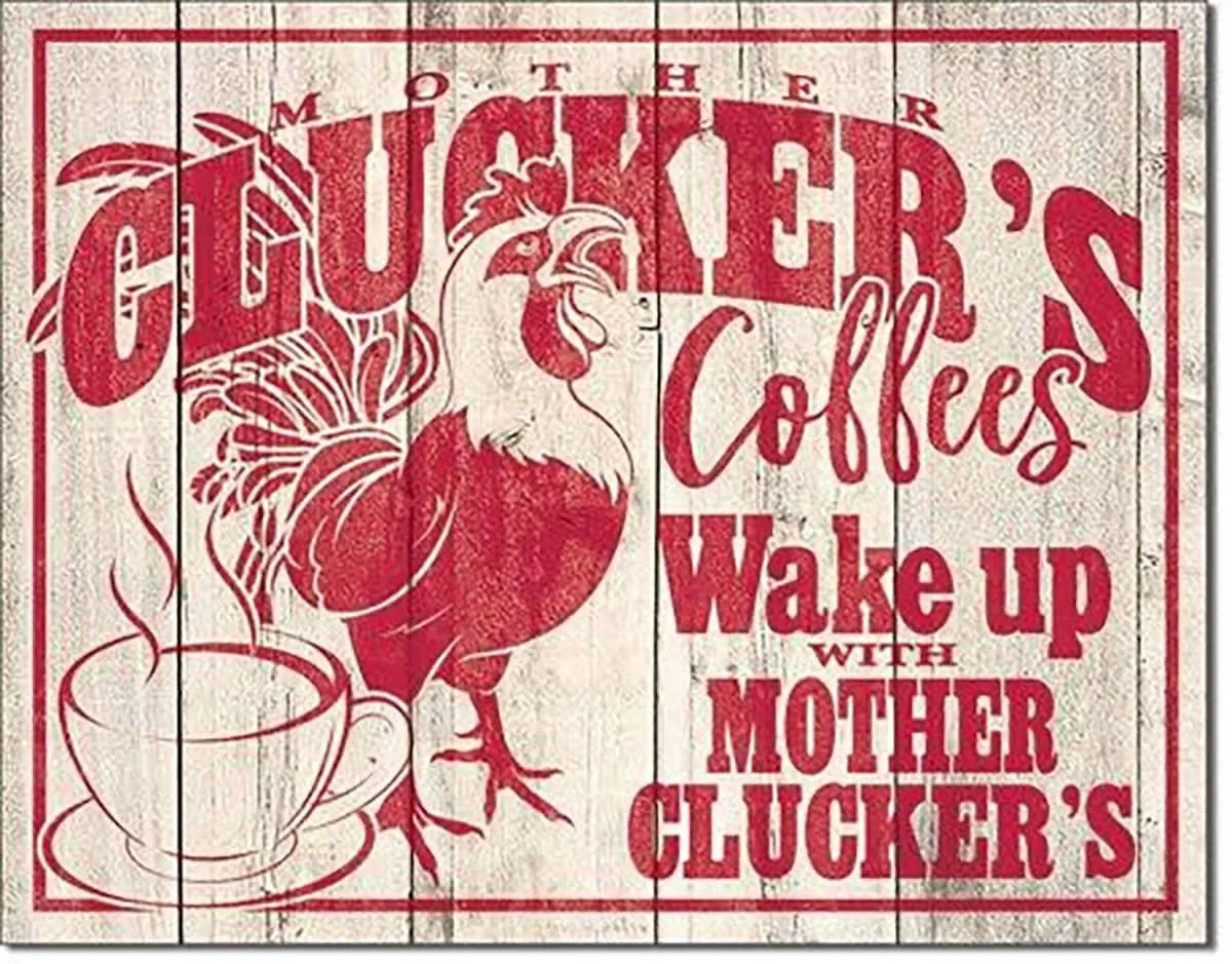 TIN SIGN CLUCKERS COFFEES-2317