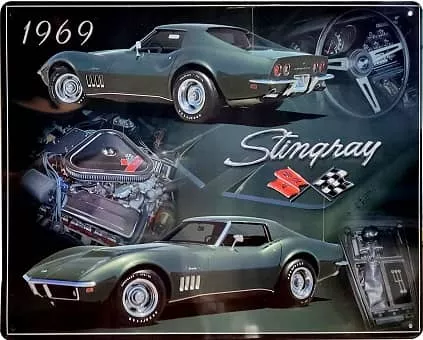 TIN SIGN CORVETTE 1969-S438709