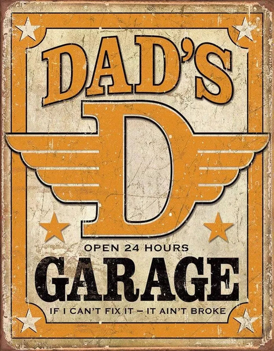 TIN SIGN DAD'S GARAGE-1894