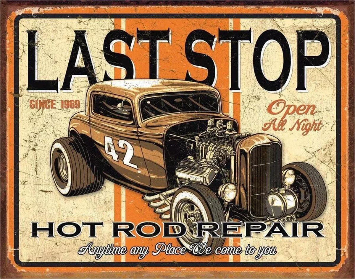 TIN SIGN LAST STOP RODS-1696