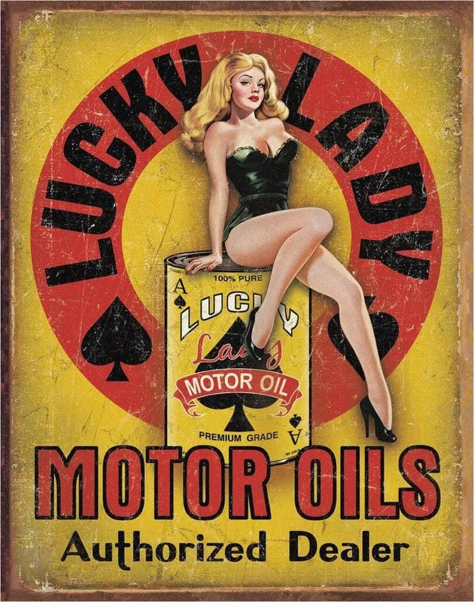 TIN SIGN LUCKY LADY-1998