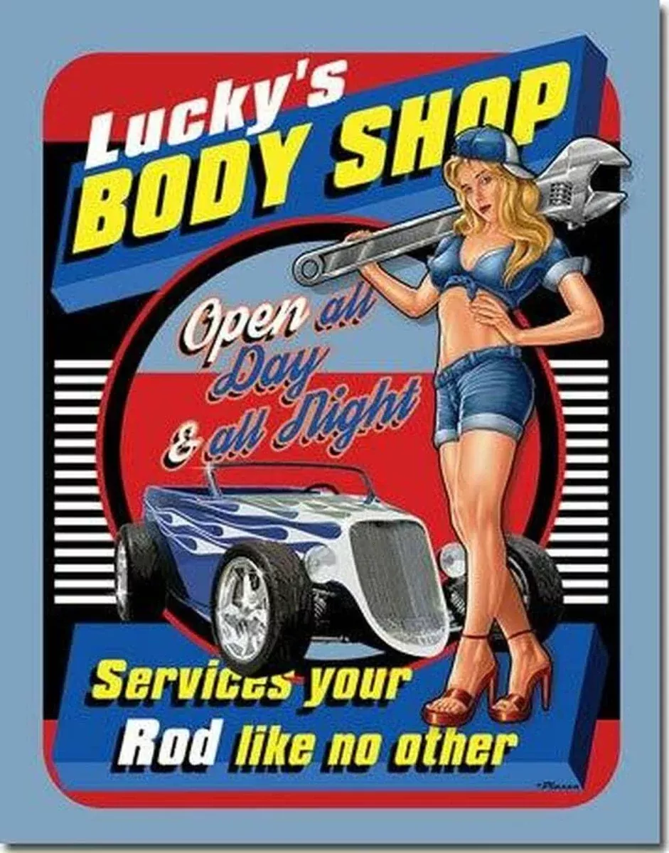 TIN SIGN LUCKY'S BODY-2373