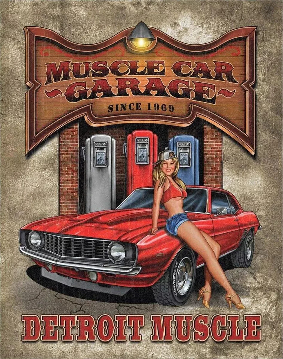 TIN SIGN MUSCLE CAR-1568