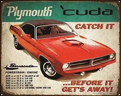 TIN SIGN PLYMOUTH CUDA-S98577