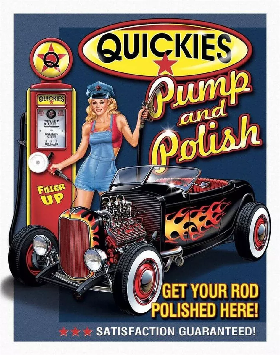 TIN SIGN QUICKIES PUMP &-1746