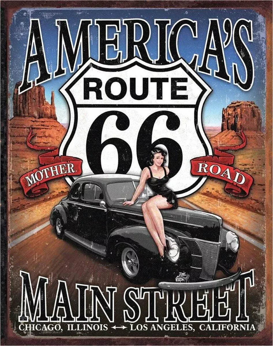 TIN SIGN RT66 - AMERICAS-1957