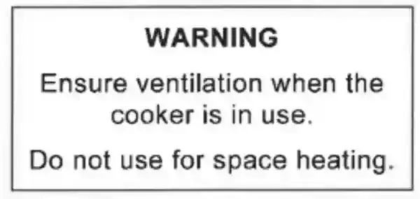 Warning Label Cooker ( White withred Writing) ...