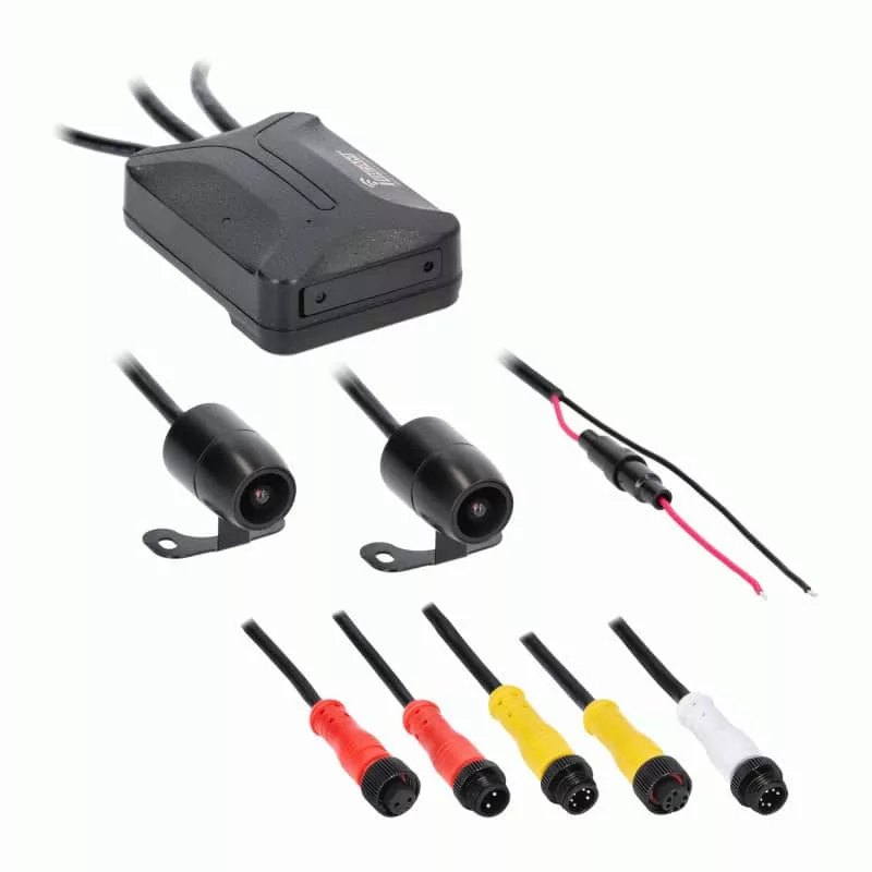 WATER RESISTANT DUAL-CAMERA DASH CAM & DVR-TE-DVR-PS