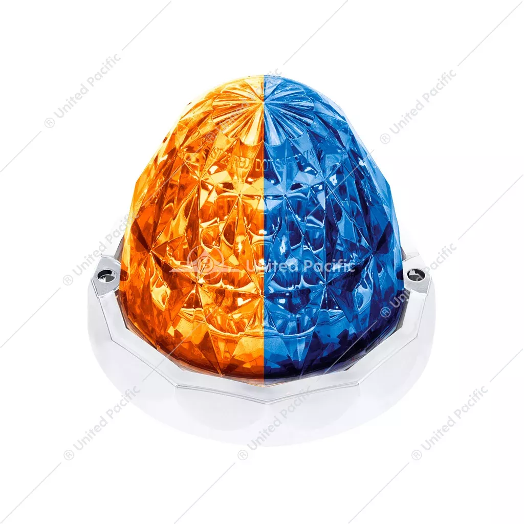 Watermelon Amber Blue LED Clear Lens 19 LED Dual Function Crystal Light Kit With Bezel-